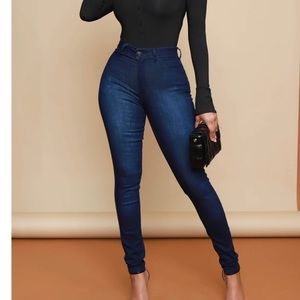 Story High Waist Stretch Jeans - Dark Wash × 1